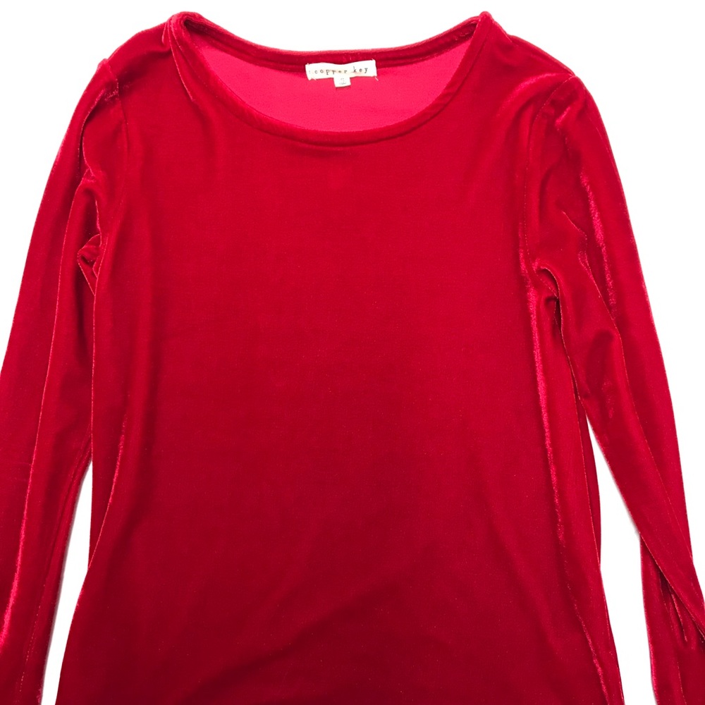 Girls Red Velvet Top